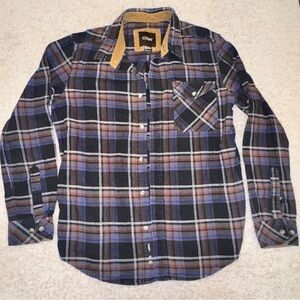 CQR Men's Plaid Shirt in Blue and Brown